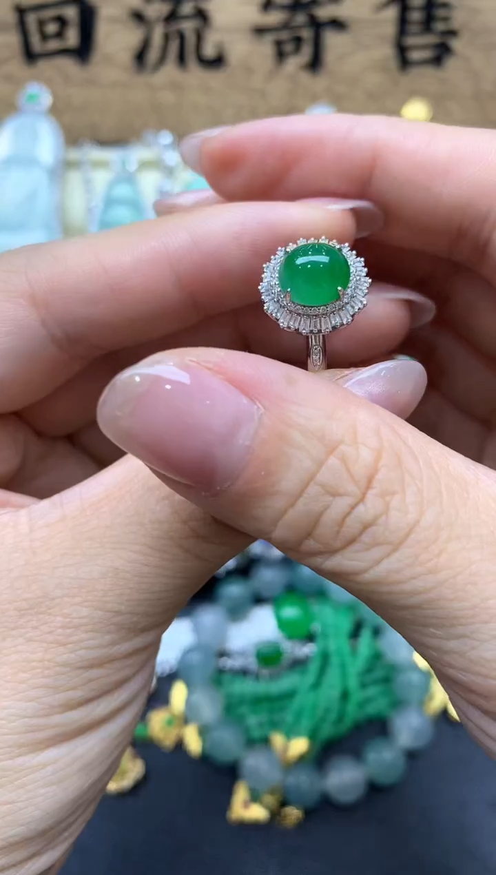 【闪购商品】翡翠戒指18K金镶嵌522-中国好珍宝