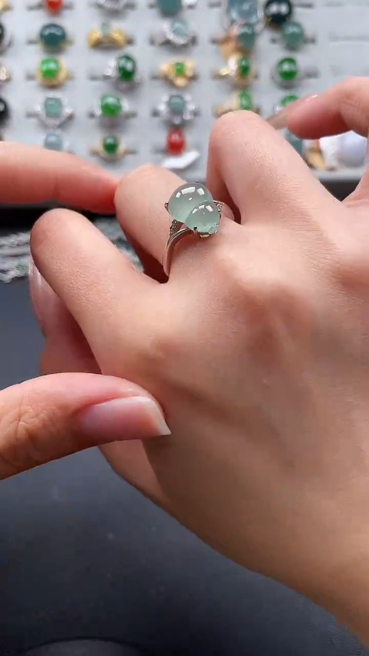 【闪购商品】翡翠戒指银S925镶嵌56754764