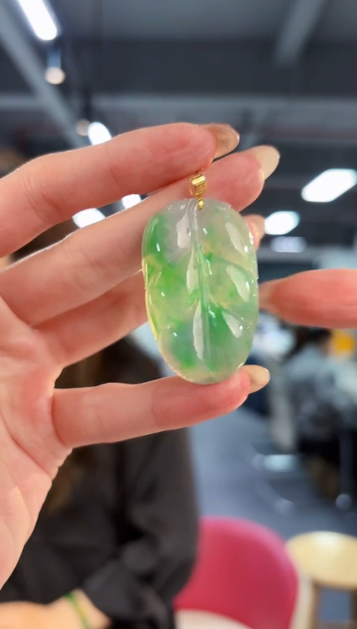 【闪购商品】翡翠颈饰18K金镶嵌缅料A货/支持复检/一件