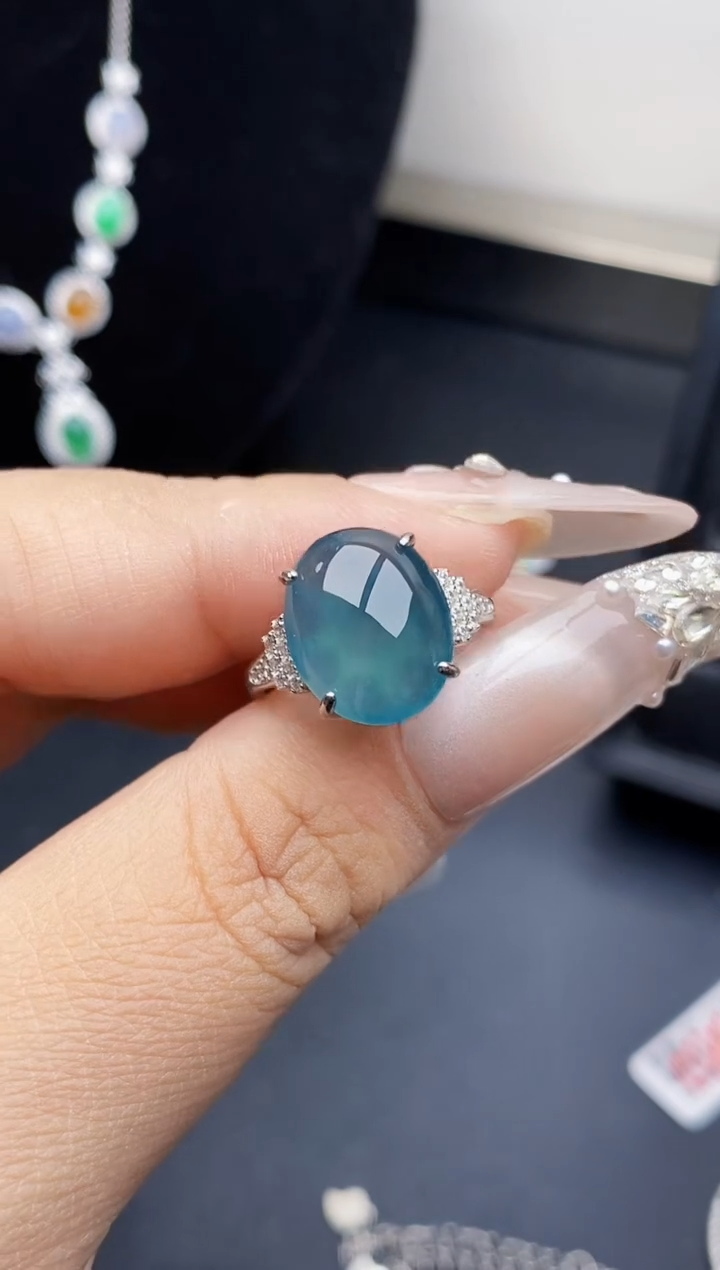 银S925镶嵌戒指翡翠1391