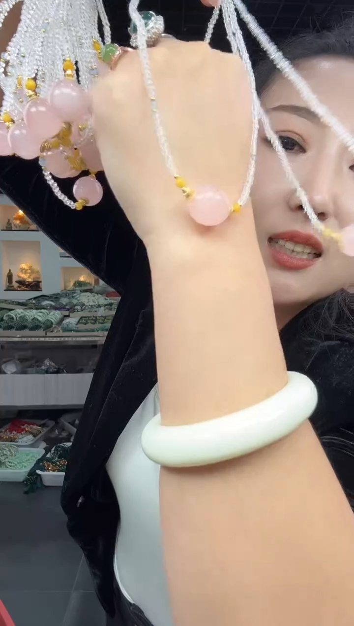 颈饰未镶嵌水晶粉水晶单珠