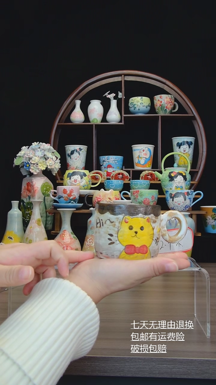 【闪购商品】摆件景德镇纯手工手绘、高温釉下彩