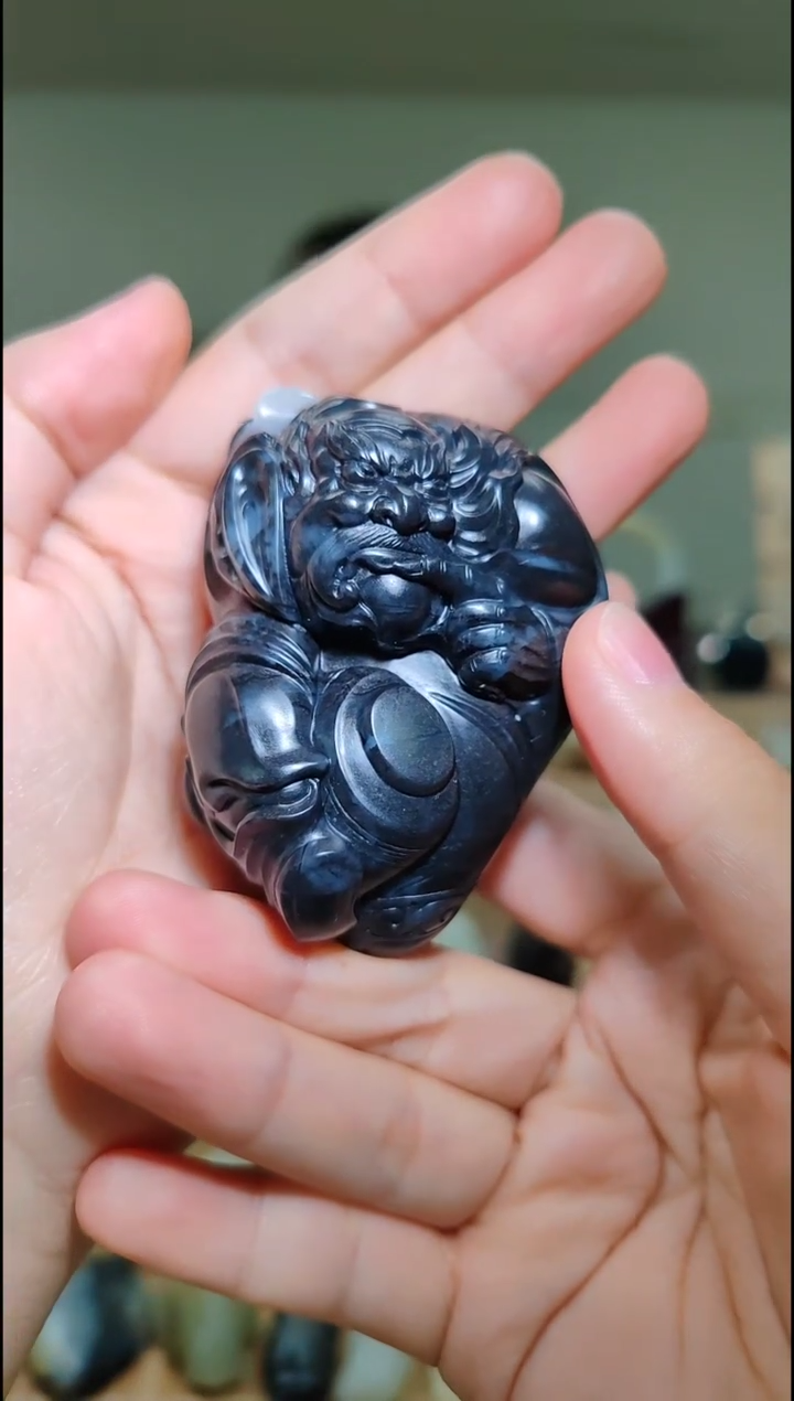 【闪购商品】和田玉把件未镶嵌新疆和田玉青花钟馗把件