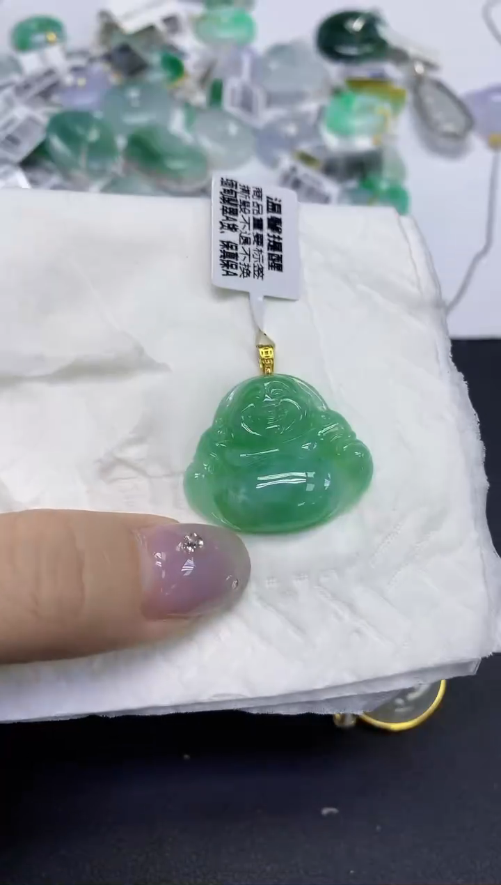 颈饰未镶嵌翡翠天然缅甸翡翠A货百元以上9元证书费自理