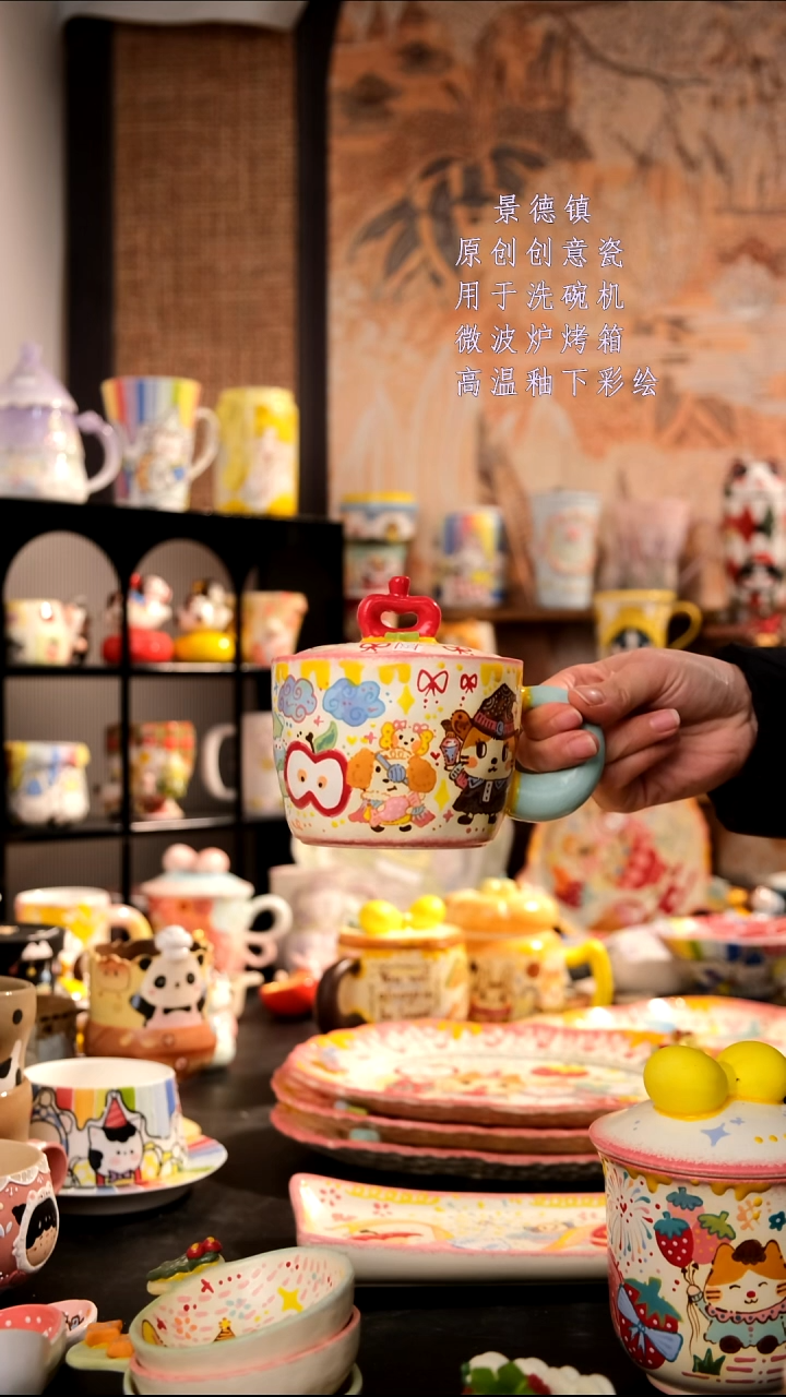 摆件陶旺的可以陶瓷手工手绘设计师款