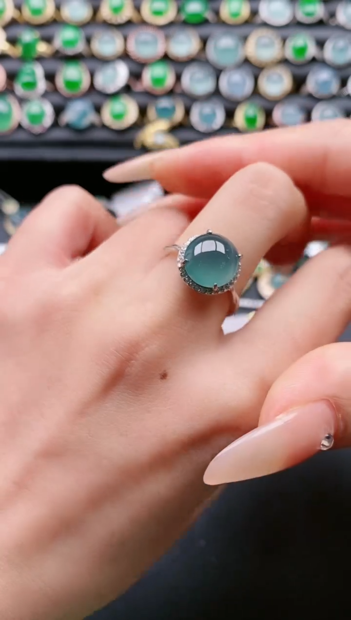 【闪购商品】翡翠戒指银S925镶嵌111111