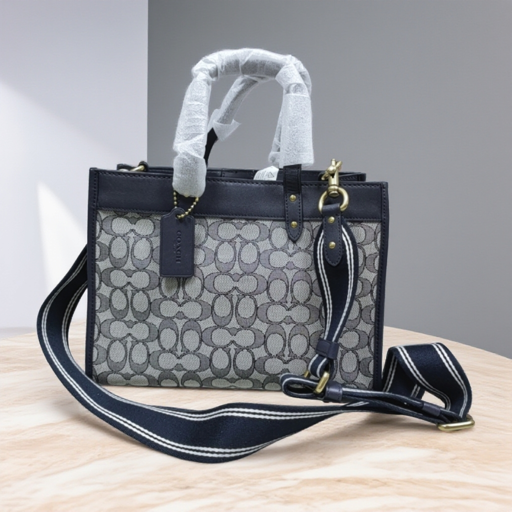 95新 COACH/蔻驰 深蓝色手提斜挎包 1856 8069 