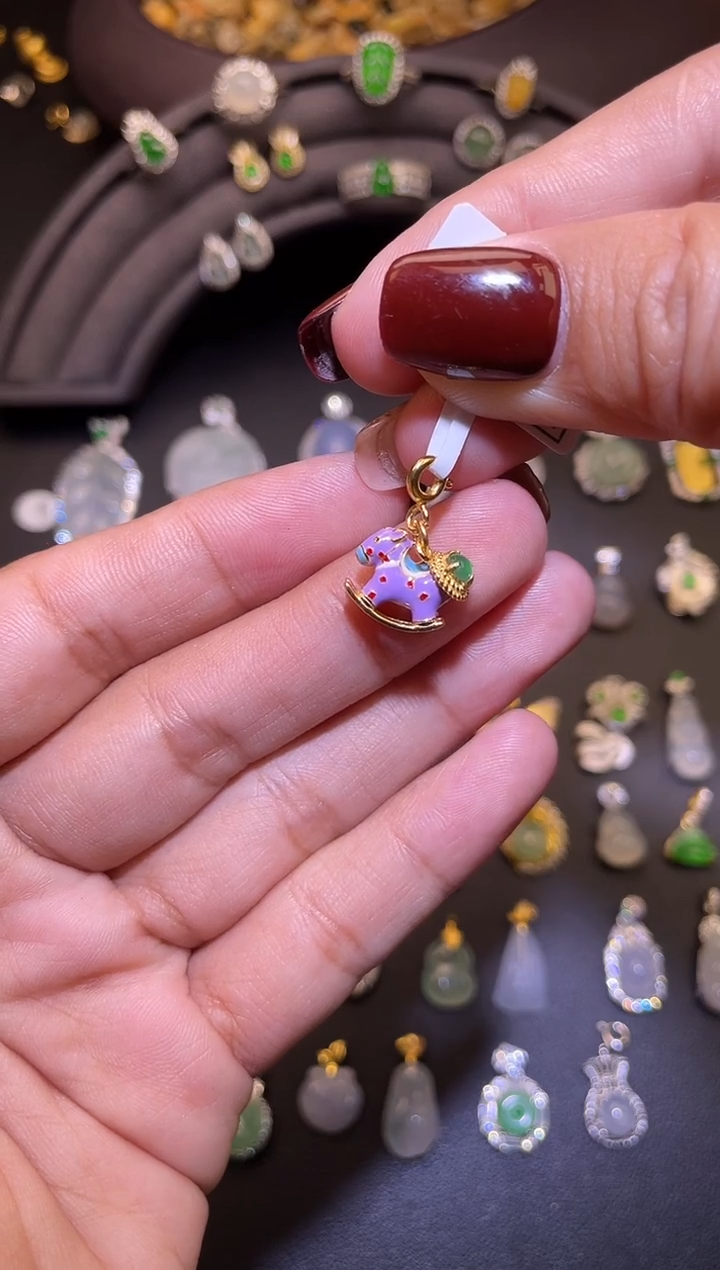 吊坠(不含链)银S925镶嵌翡翠1