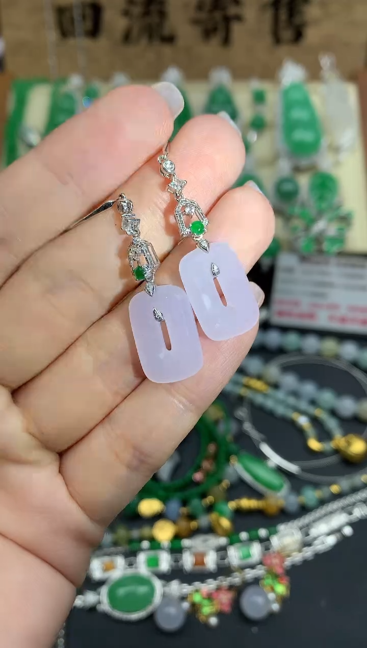 【闪购商品】翡翠耳饰18K金镶嵌499-中国好珍宝