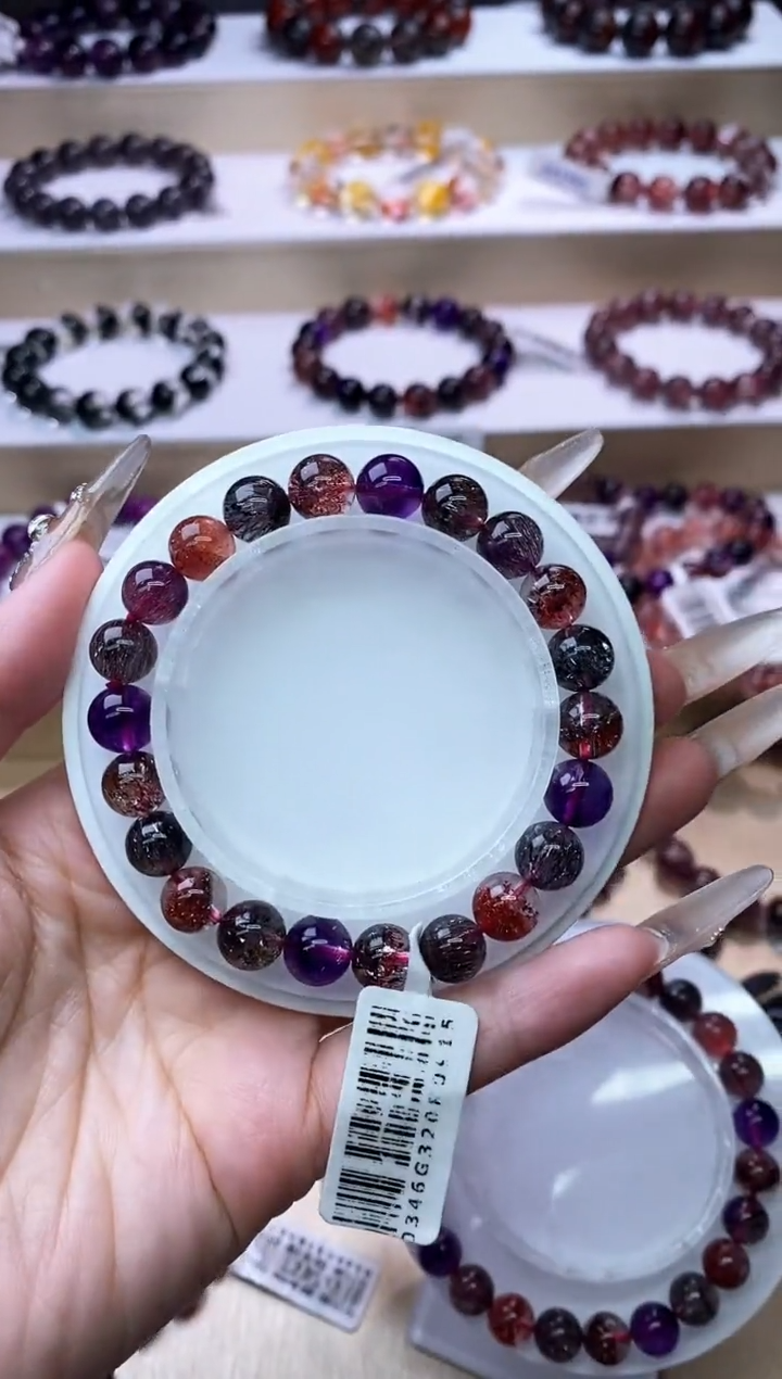 【闪购商品】水晶手链未镶嵌黑加仑超七单圈8m+