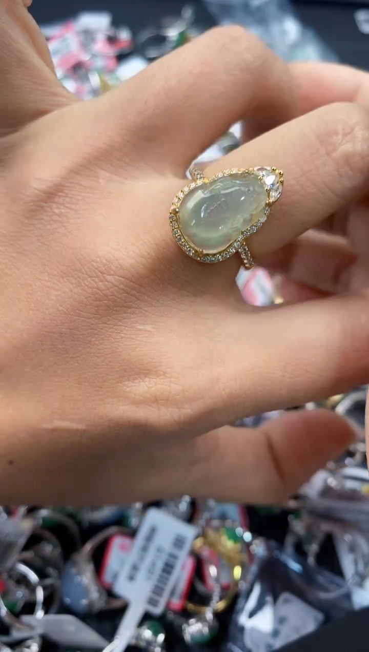 银S925镶嵌戒指翡翠222---4