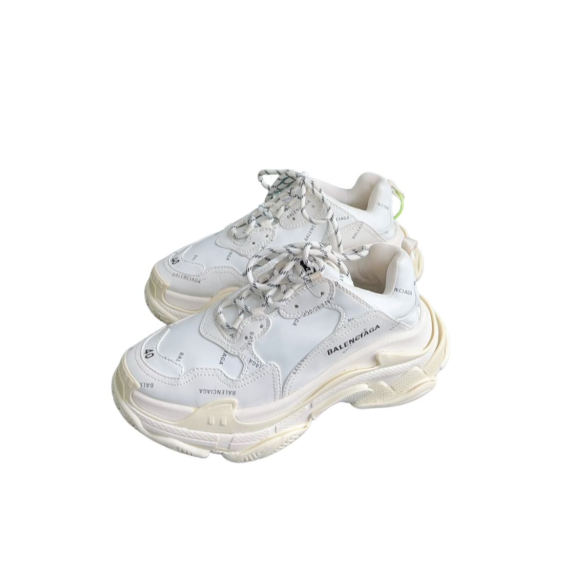 95新 Balenciaga/巴黎世家 triples白弹幕休闲鞋 40码 d3784