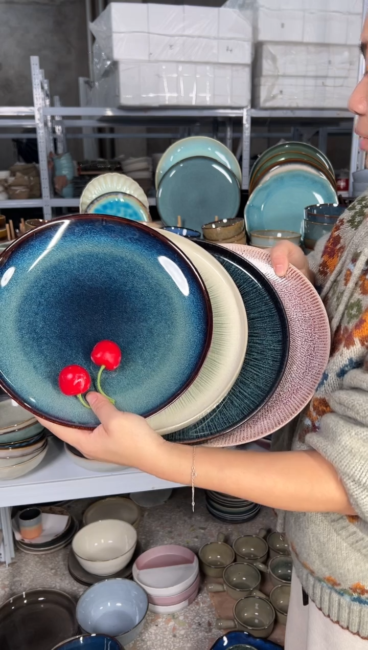 陶瓷外贸尾货瑕疵满20包邮X4 大盘10.5英寸