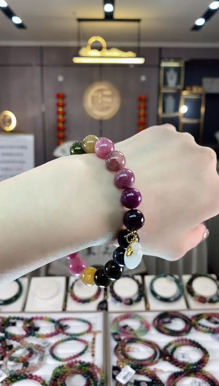 【闪购商品】碧玺单圈手串10mm+未镶嵌一物一证dan