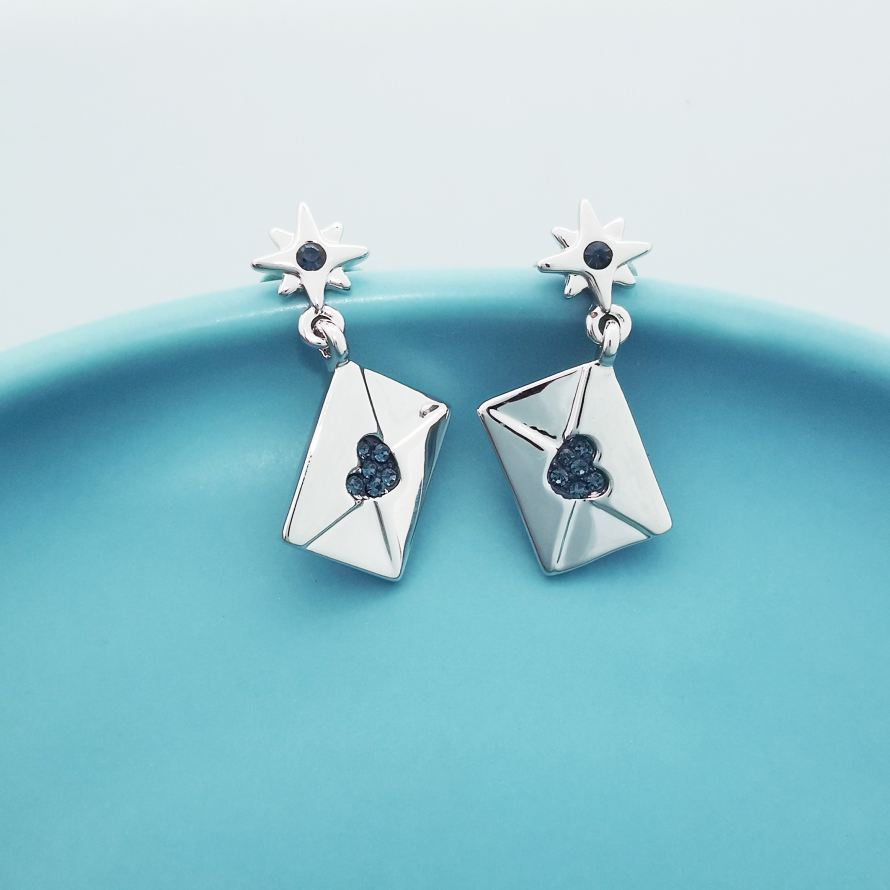 合金仿水晶耳饰 禧娘娘-经典小众时尚设计师款简约耳环-X1092