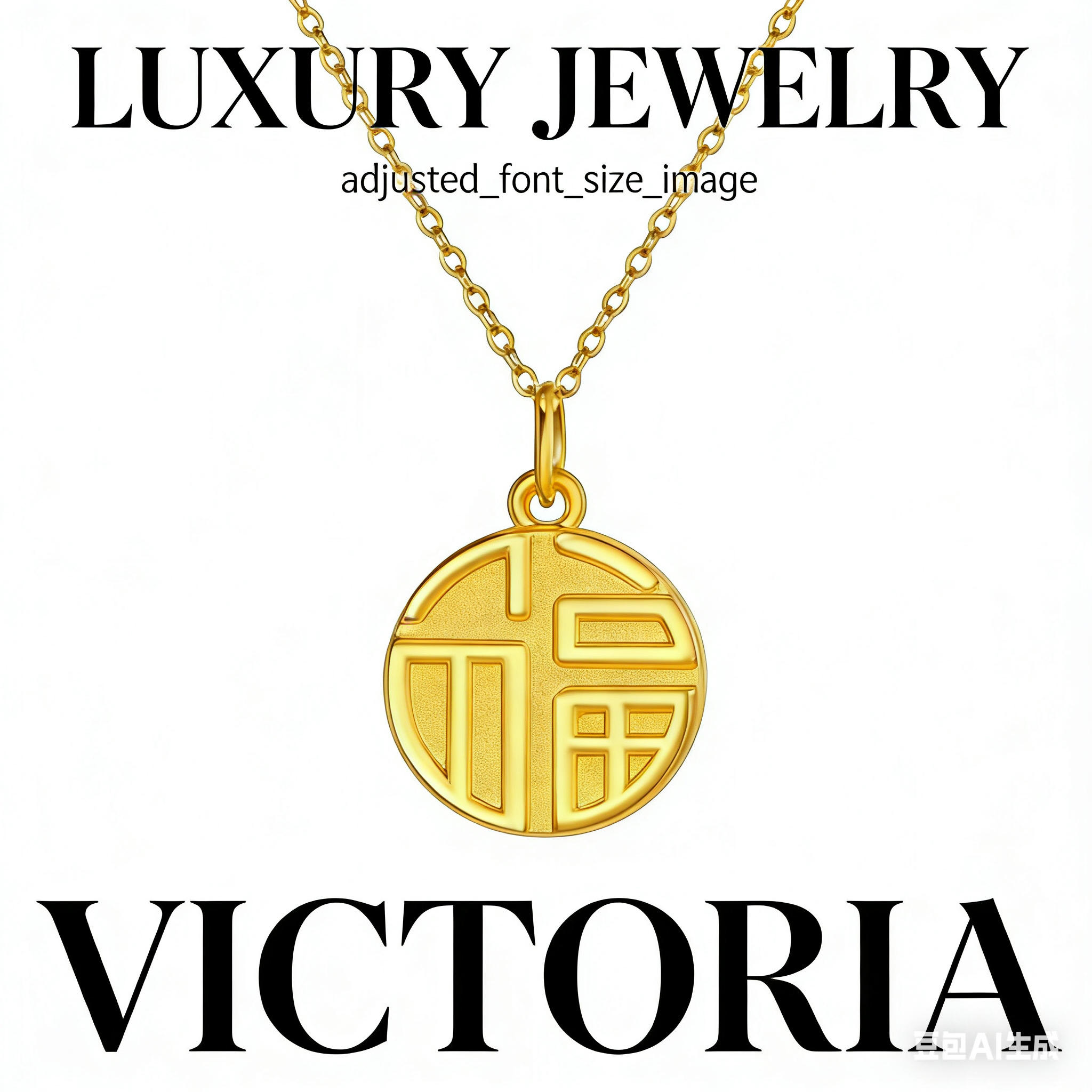  福字项链锁骨链时尚素款气质轻奢