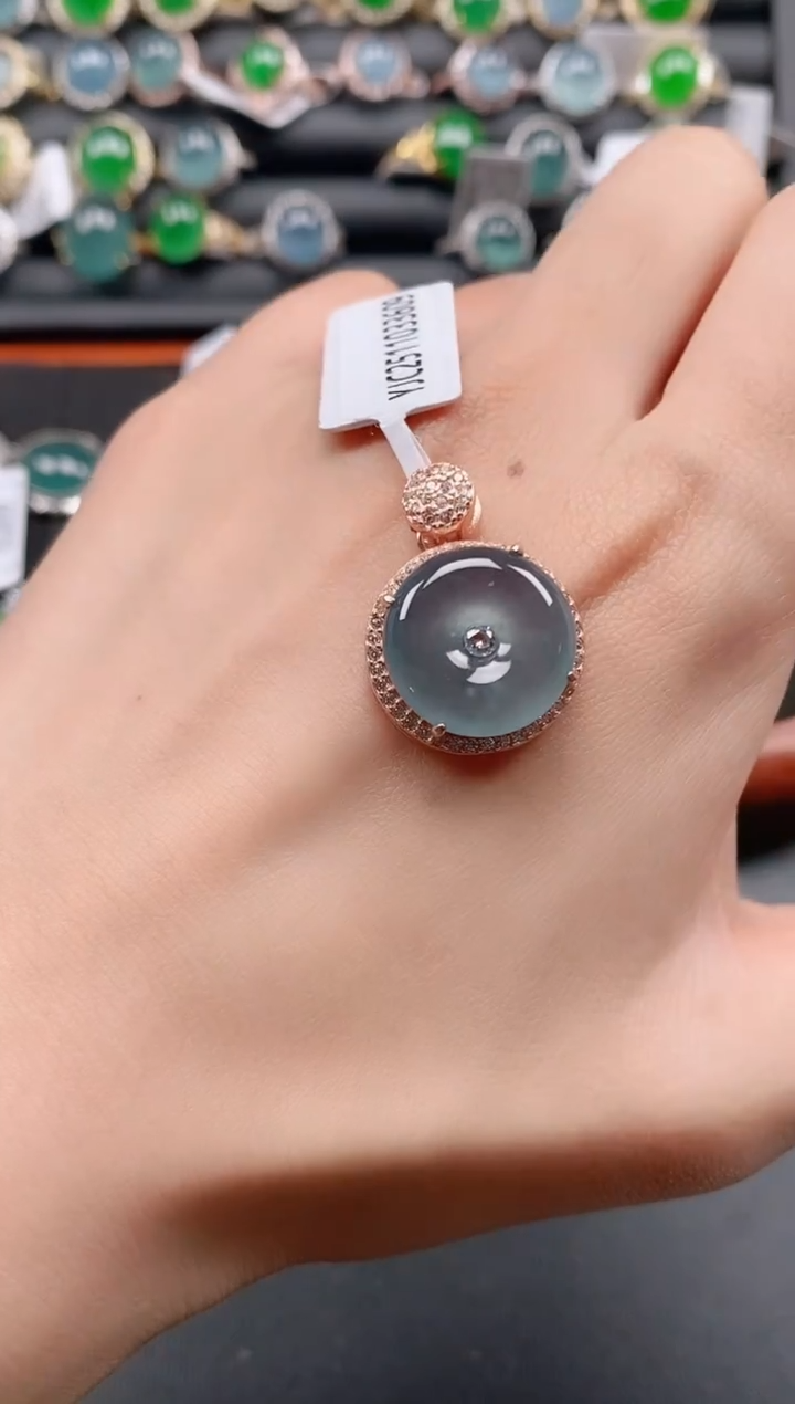 银S925镶嵌戒指翡翠11111111