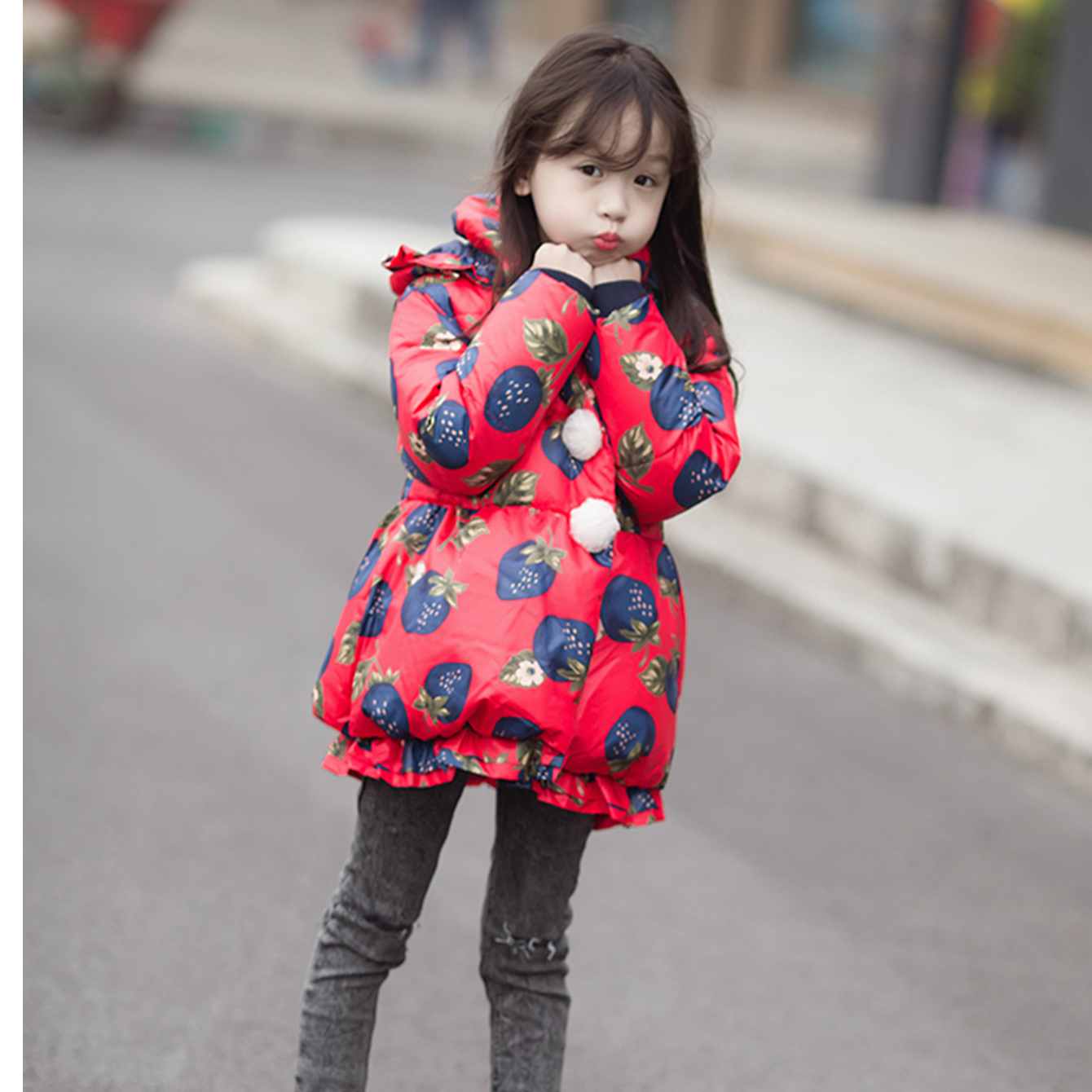  女童儿童装 90白鸭绒羽绒服