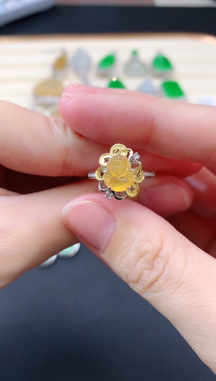 翡翠戒指18K金镶嵌|4800