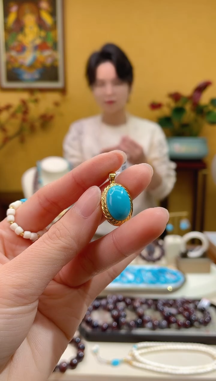 【闪购商品】绿松石颈饰18K金镶嵌50@@JH50307001