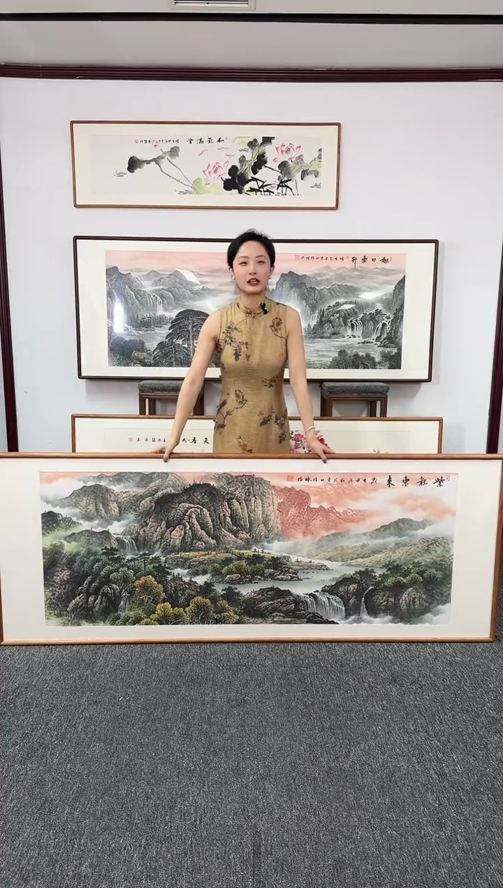 国画紫气东来  210*80 刘佳林