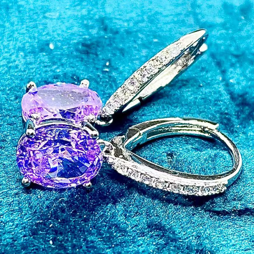 【南非库里南】NFKLN 高端奢华定制 紫色蛋面耳扣 224