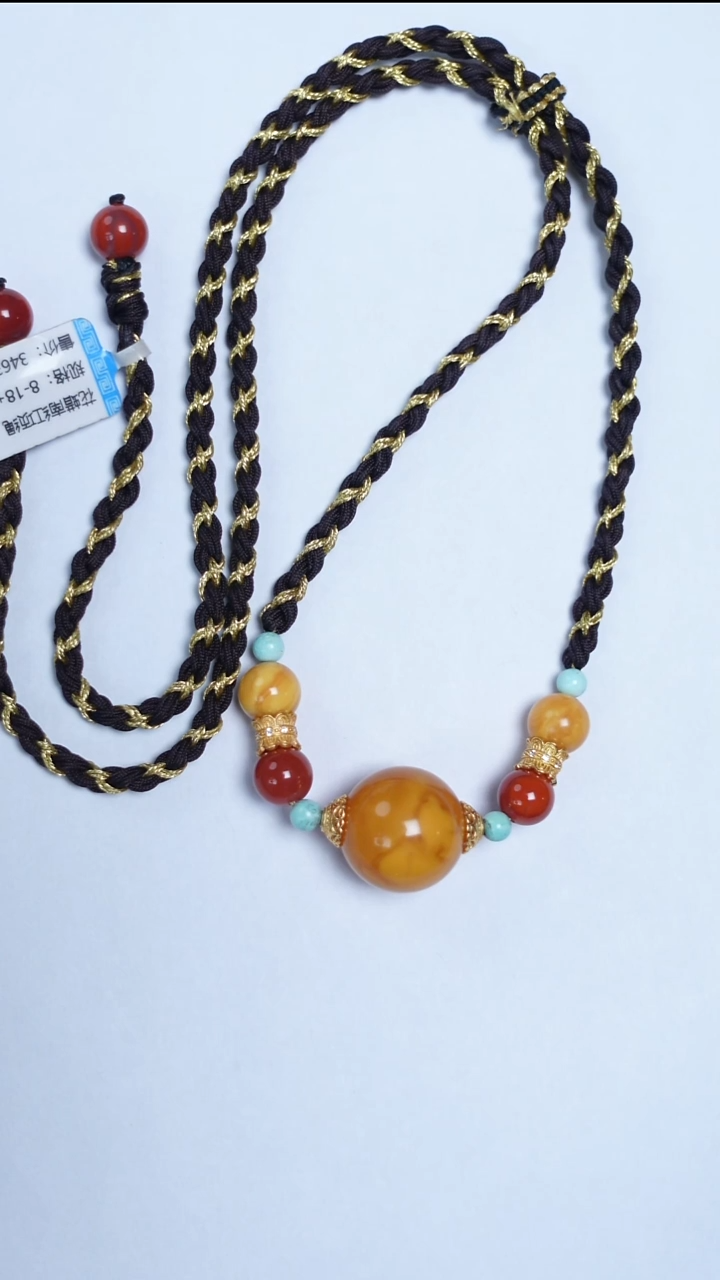 蜜蜡颈饰未镶嵌花蜡圆珠项链8-18mm