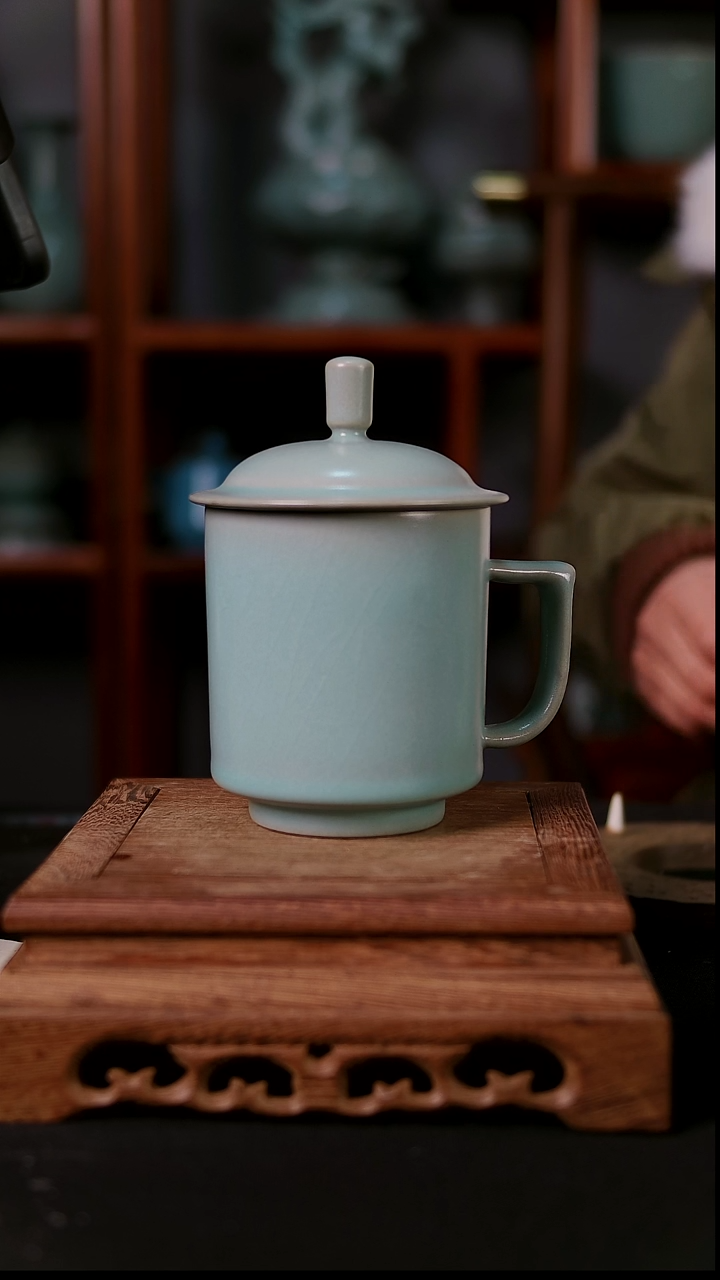 杯子陶青霁汝窑仿古釉   