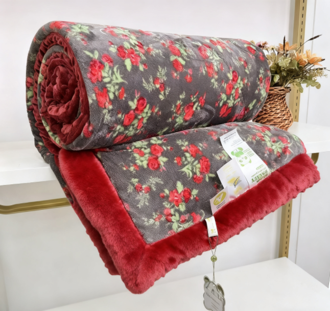 2026新款牛奶绒双面绒玫瑰故事秋冬被  1