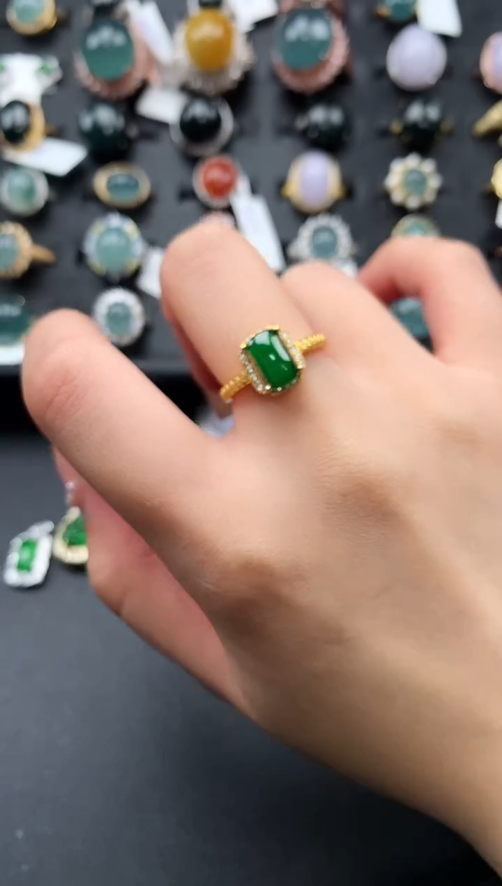 【闪购商品】翡翠戒指银S925镶嵌432432