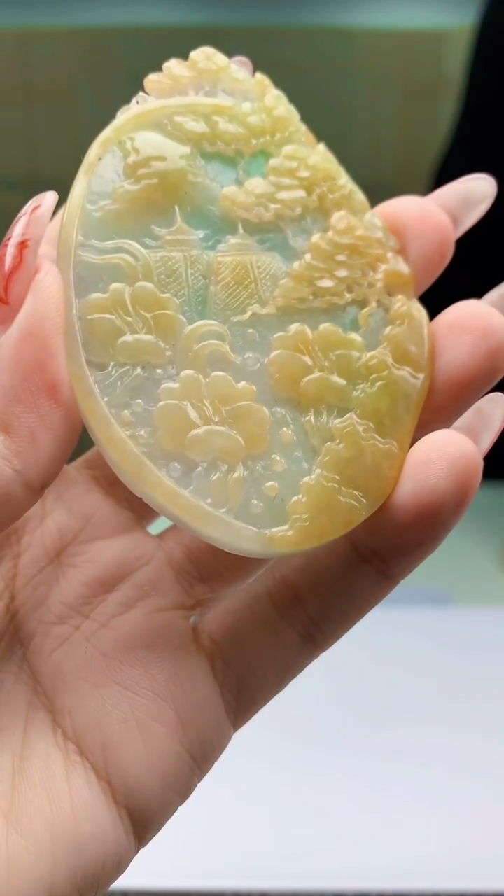 【闪购商品】定制翡翠未镶嵌4829ty-毛货挂件63