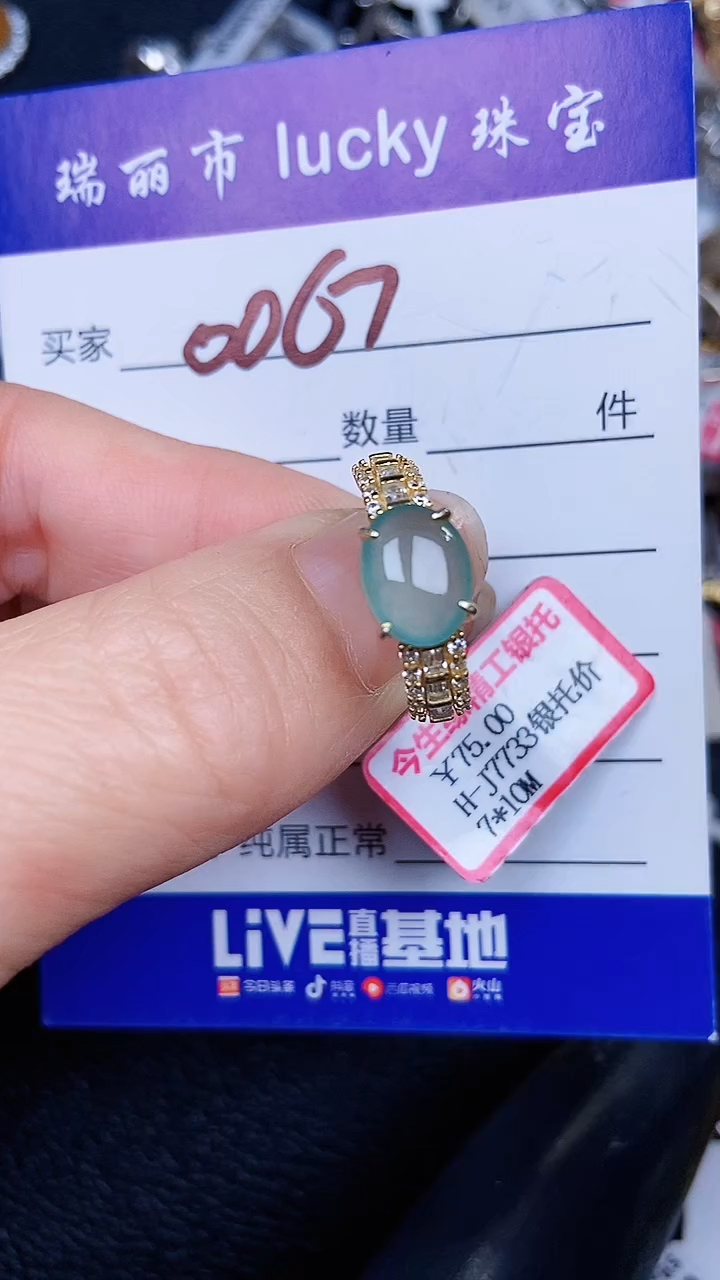 颈饰银S925镶嵌翡翠0067