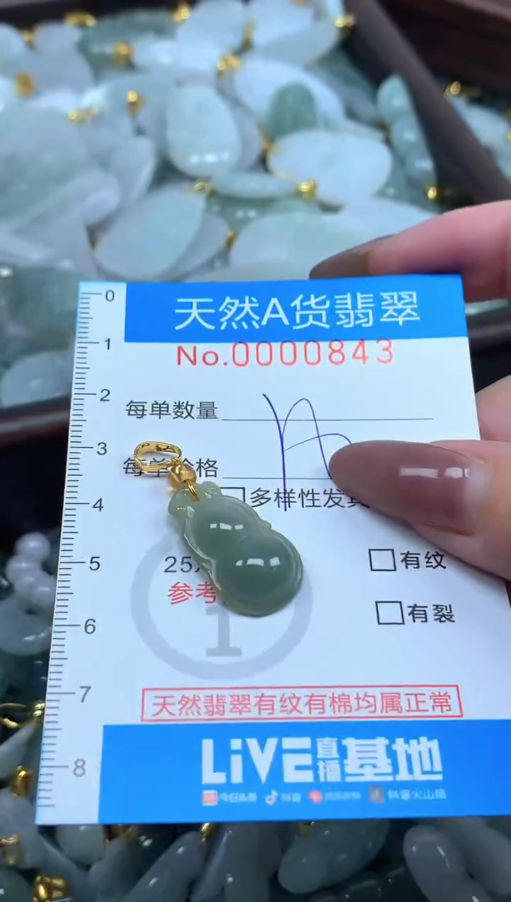 颈饰未镶嵌翡翠净货挂件-0843