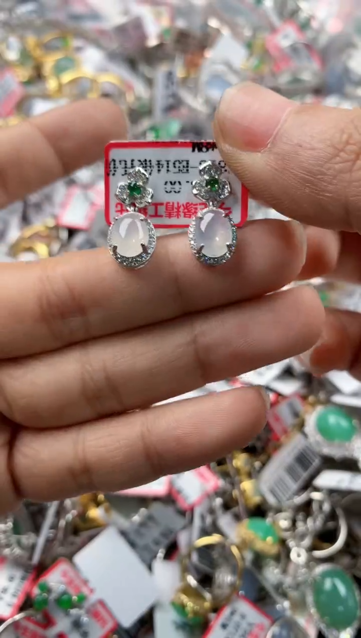 银S925镶嵌戒指翡翠555             1