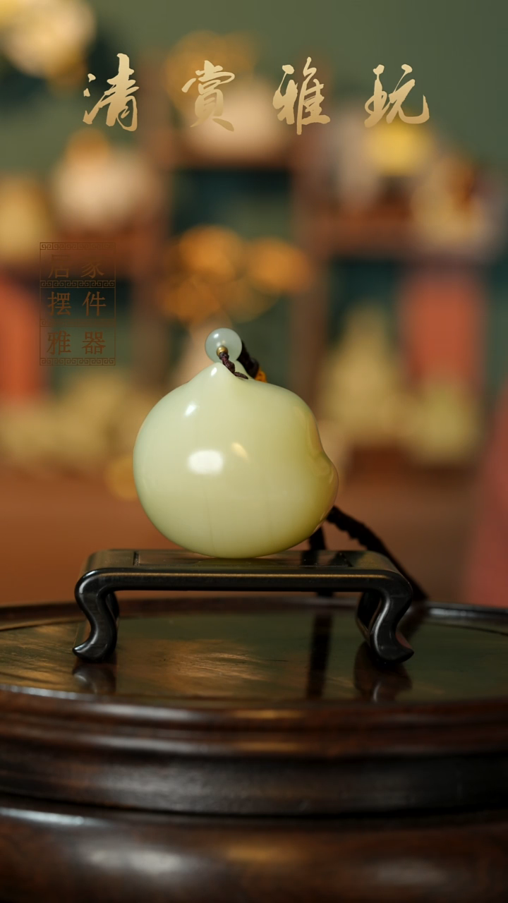 玉《纳福猫头》摆件