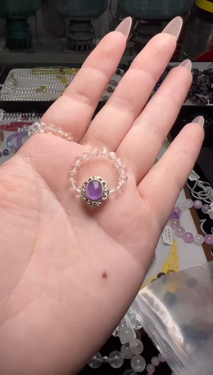 水晶戒指未镶嵌白水晶DIY戒圈多样性发其一-221