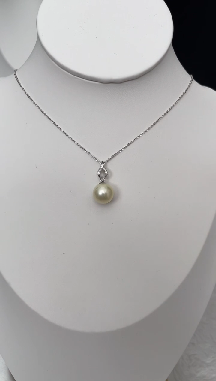 【闪购商品】海水珍珠吊坠(赠链)未镶嵌南洋金珠简约款11-12mm