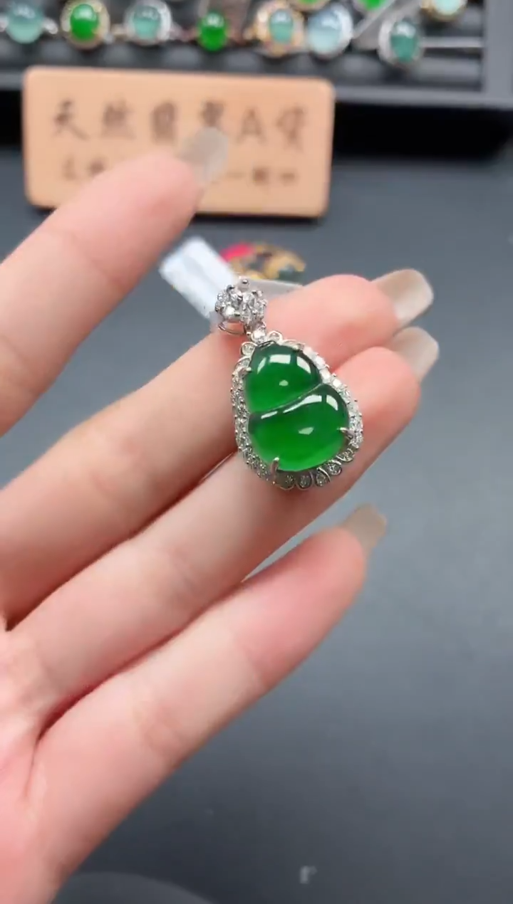 银S925镶嵌戒指翡翠111