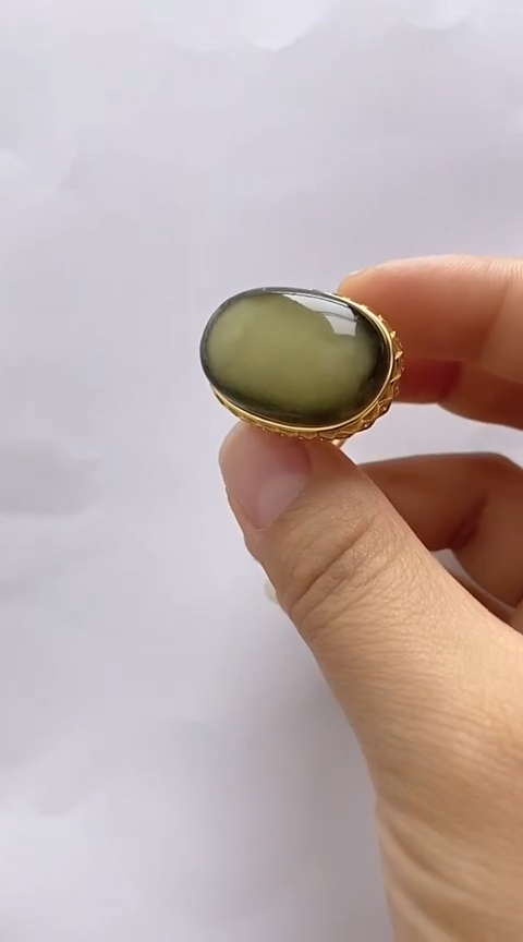 【闪购商品】琥珀裸石银S925镶嵌琥珀戒指