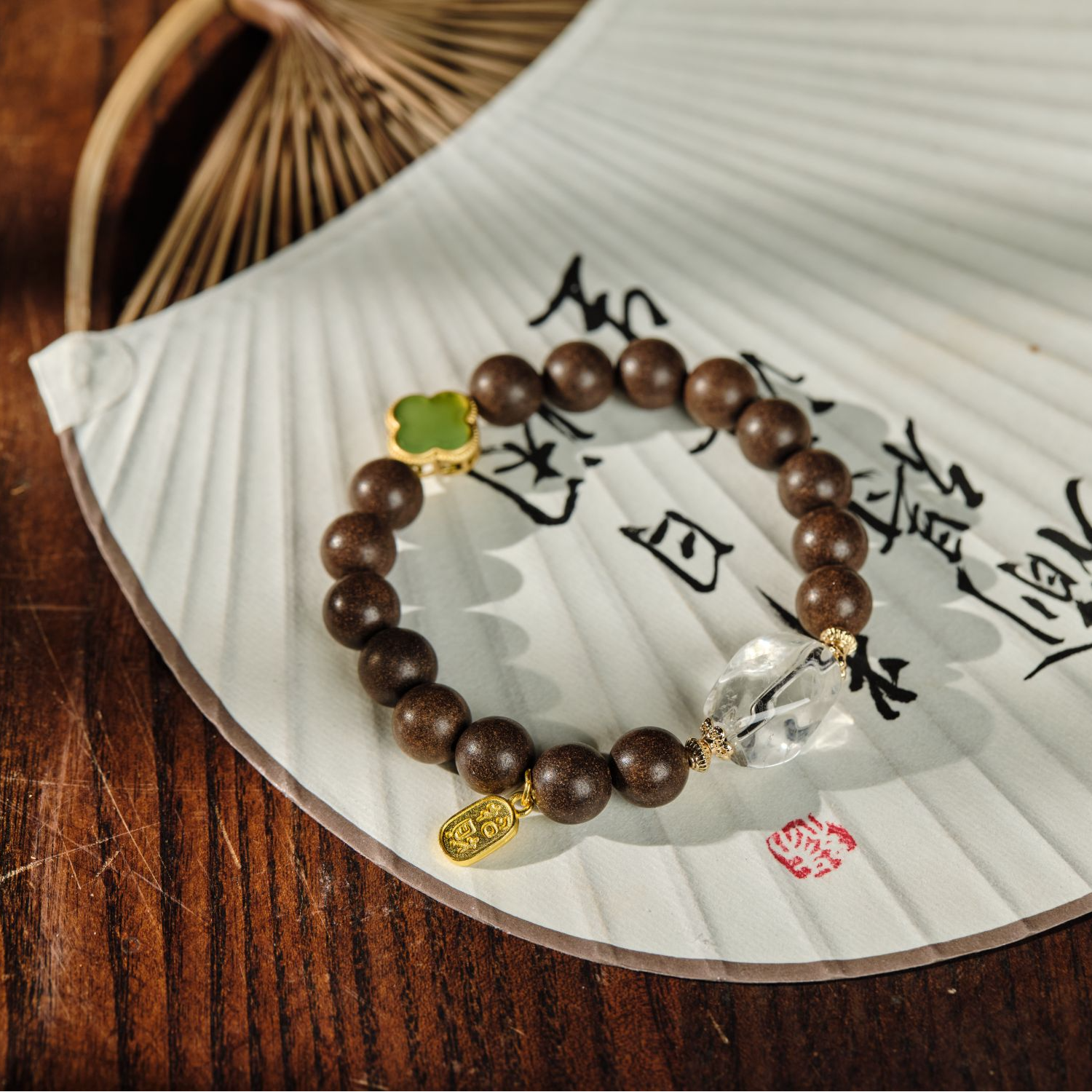 【母亲节限时】如意四叶草纳福国风精致时尚合香珠手串古法非遗手工