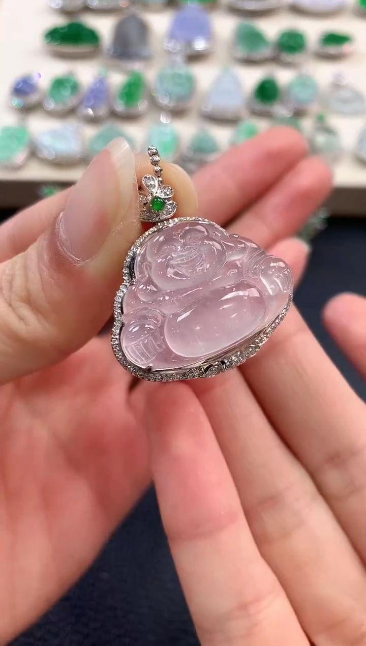 【闪购商品】翡翠吊坠(不含链)18K金镶嵌n77   