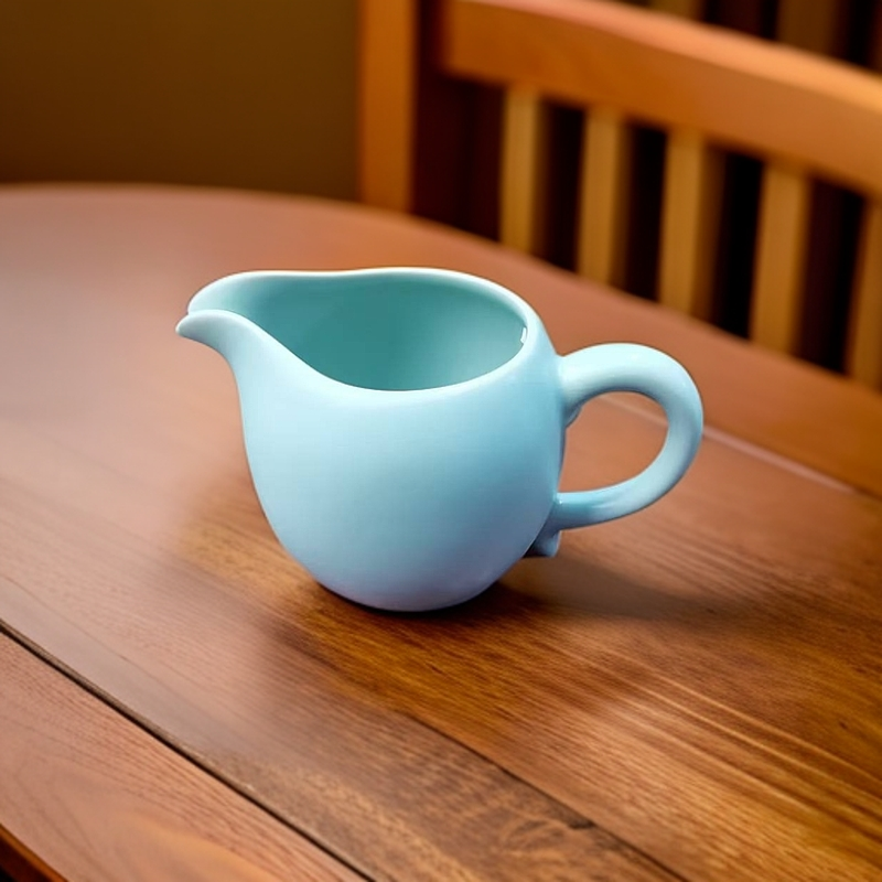 微瑕寒舍汝窑陶瓷开片可养天青公道杯匀杯