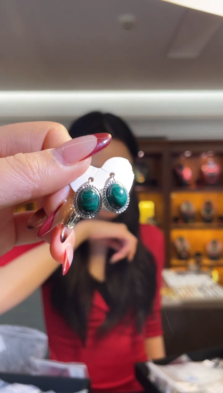 未镶嵌孔雀石耳饰（多样性发一件）