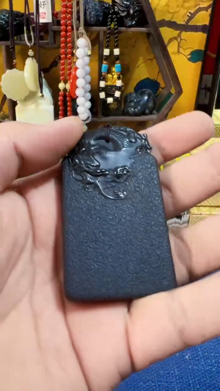 和田玉未镶嵌挂件和田 tq无事牌（飞铃文玩）