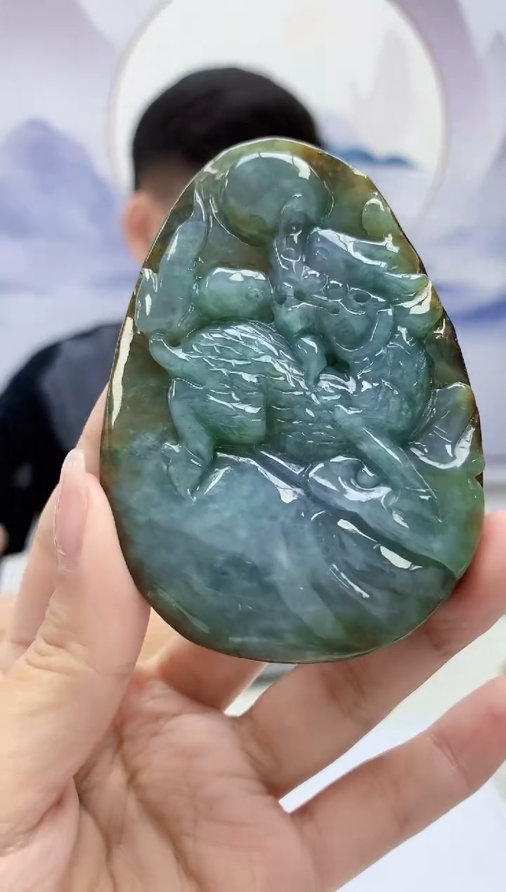 【闪购商品】定制翡翠未镶嵌4917kk-毛货挂件90