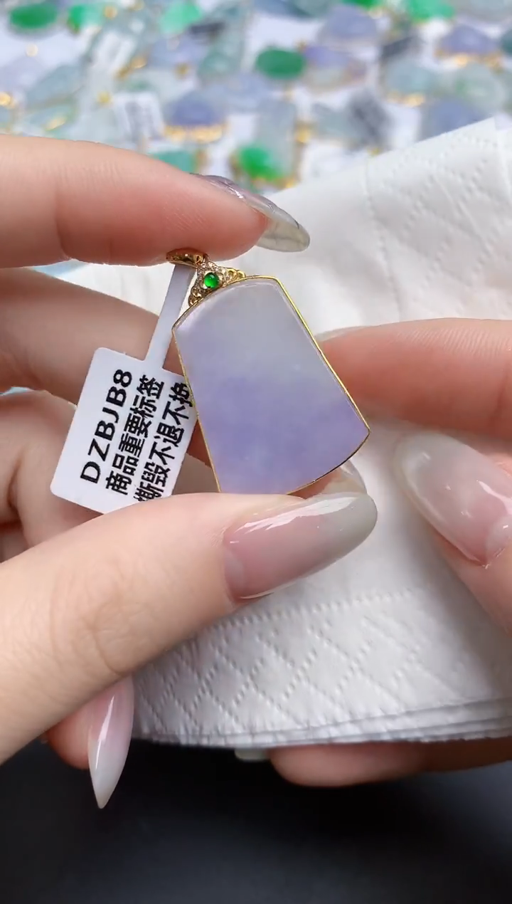 【闪购商品】翡翠颈饰18K金镶嵌天然缅甸翡翠A货