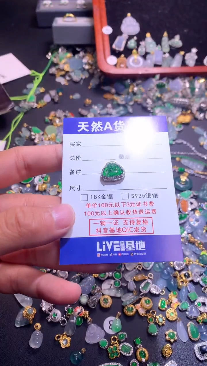 【闪购商品】翡翠吊坠(不含链)银S925镶嵌1