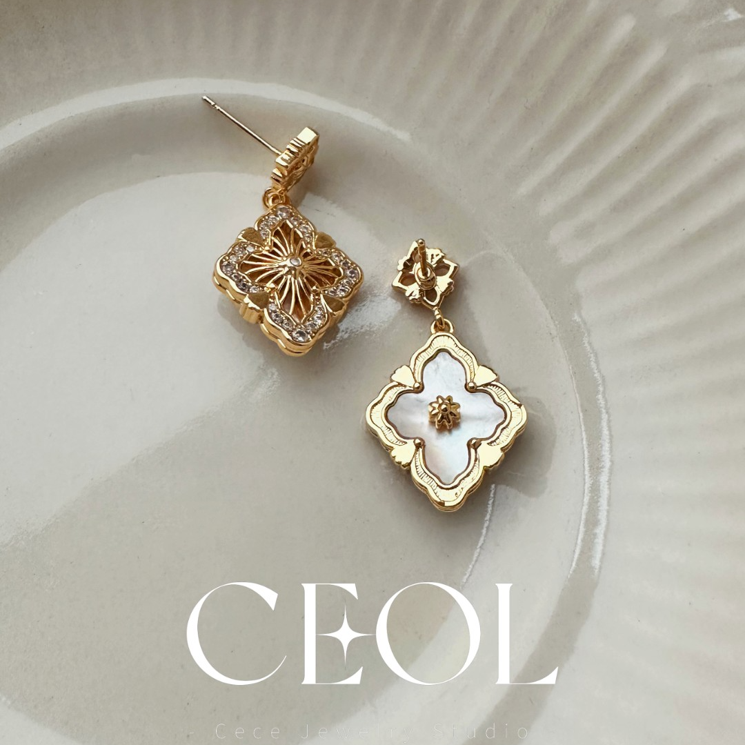 铜合金耳饰 CEOL 法·【玛格丽特】春夏 轻奢精致耳钉 D018071