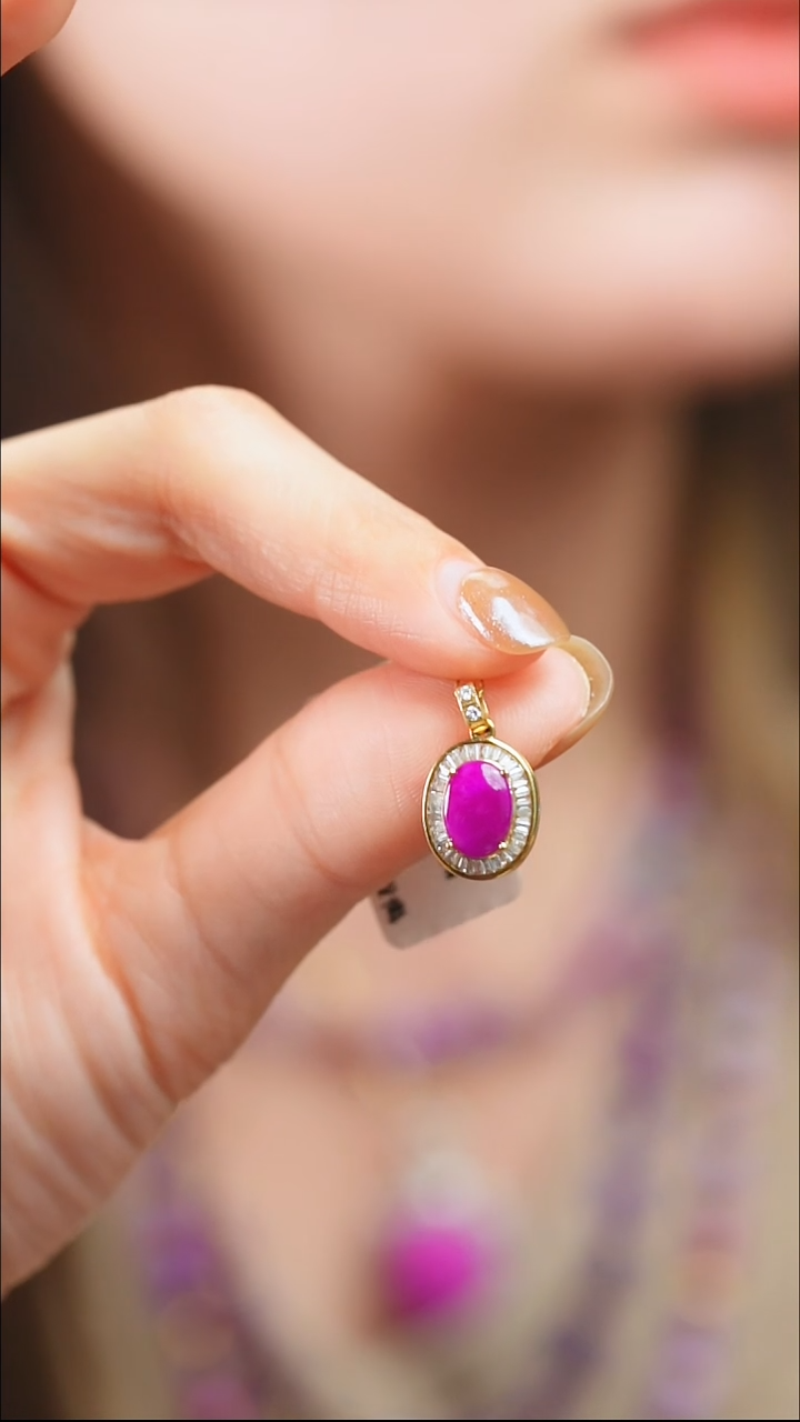 苏纪石（舒俱来）18K金镶嵌吊坠(不含链)22