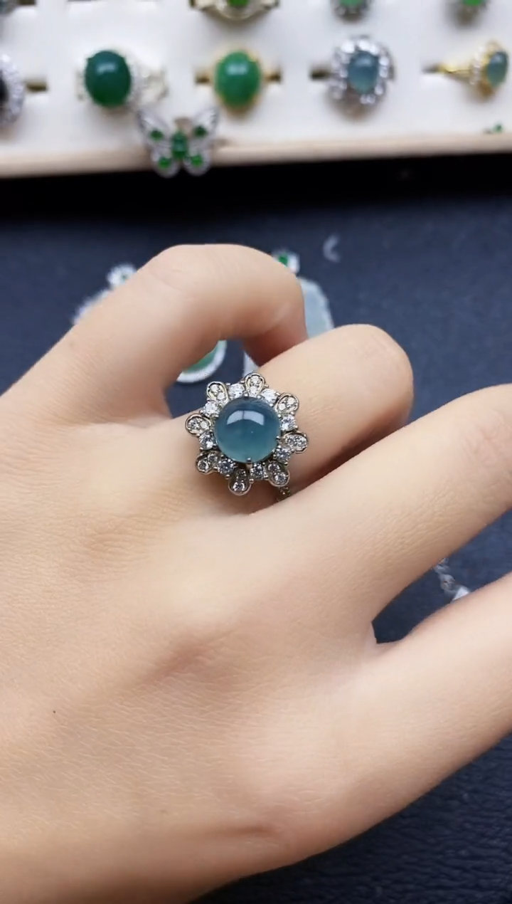 【闪购商品】翡翠戒指银S925镶嵌11111